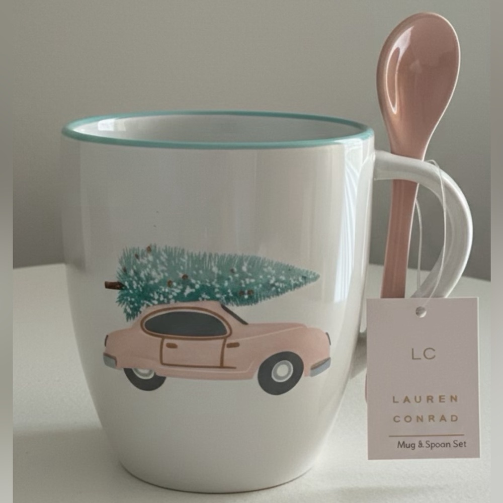 LC Lauren Conrad Holiday Tree Mug with Spoon